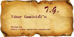Tibor Geminián névjegykártya